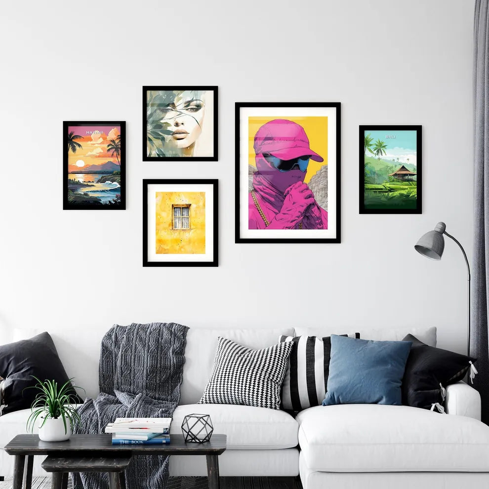 A TRENDY young person records voice - Art pr Wall Art