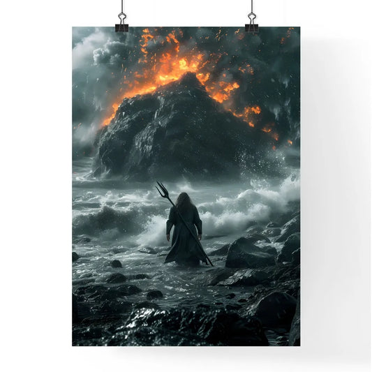 Movie poster Moses hoisting a magic staff ab Poster