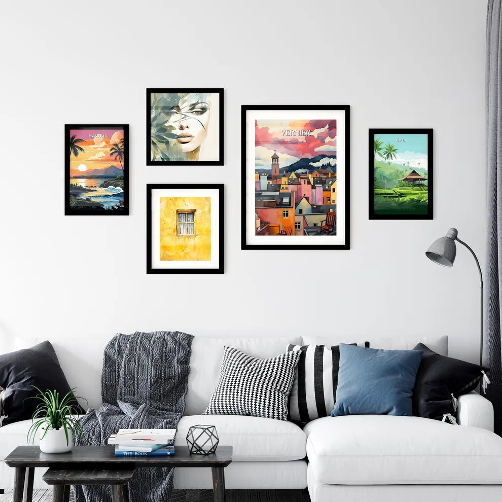 Vernier, Switzerland - Art print of a digital image of a city Interior Design