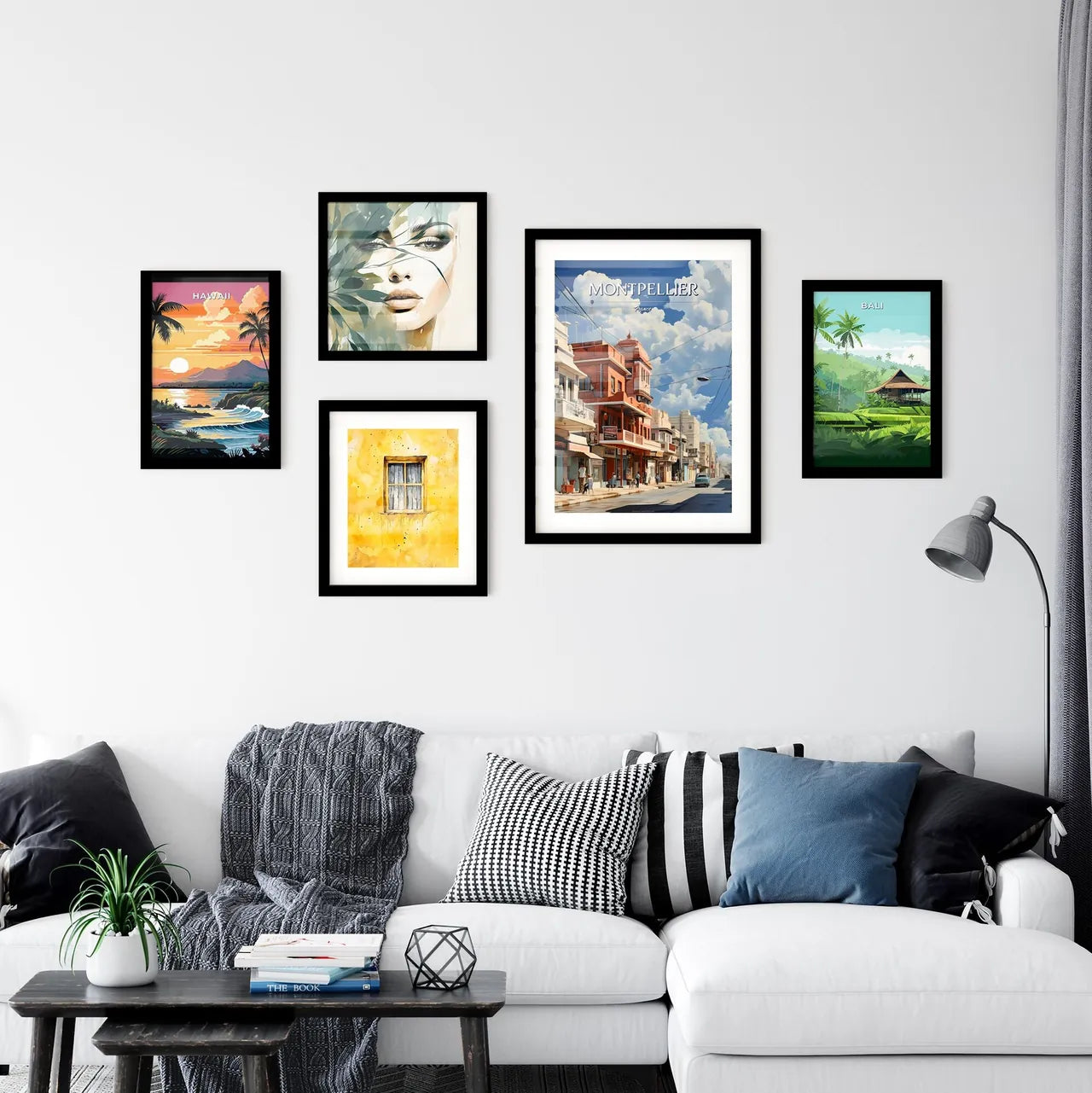 Montpellier, France - Art print of a painting of a vineyard Interior Design