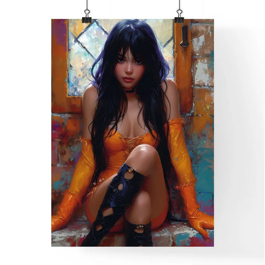 Old comic book style pin up girl - Art print Poster