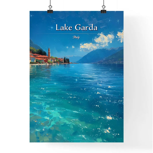 Lake Garda, Italy - Art print of a woman in military uniform with her fist up Poster