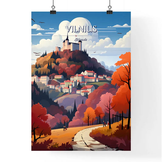 Vilnius, Lithuania - Art print of a woman with long black hair Poster