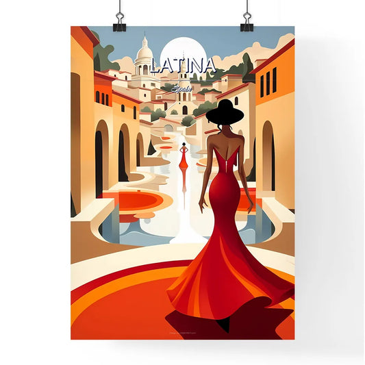 Latina, Spain - Art print of a bathtub in a bathroom Poster