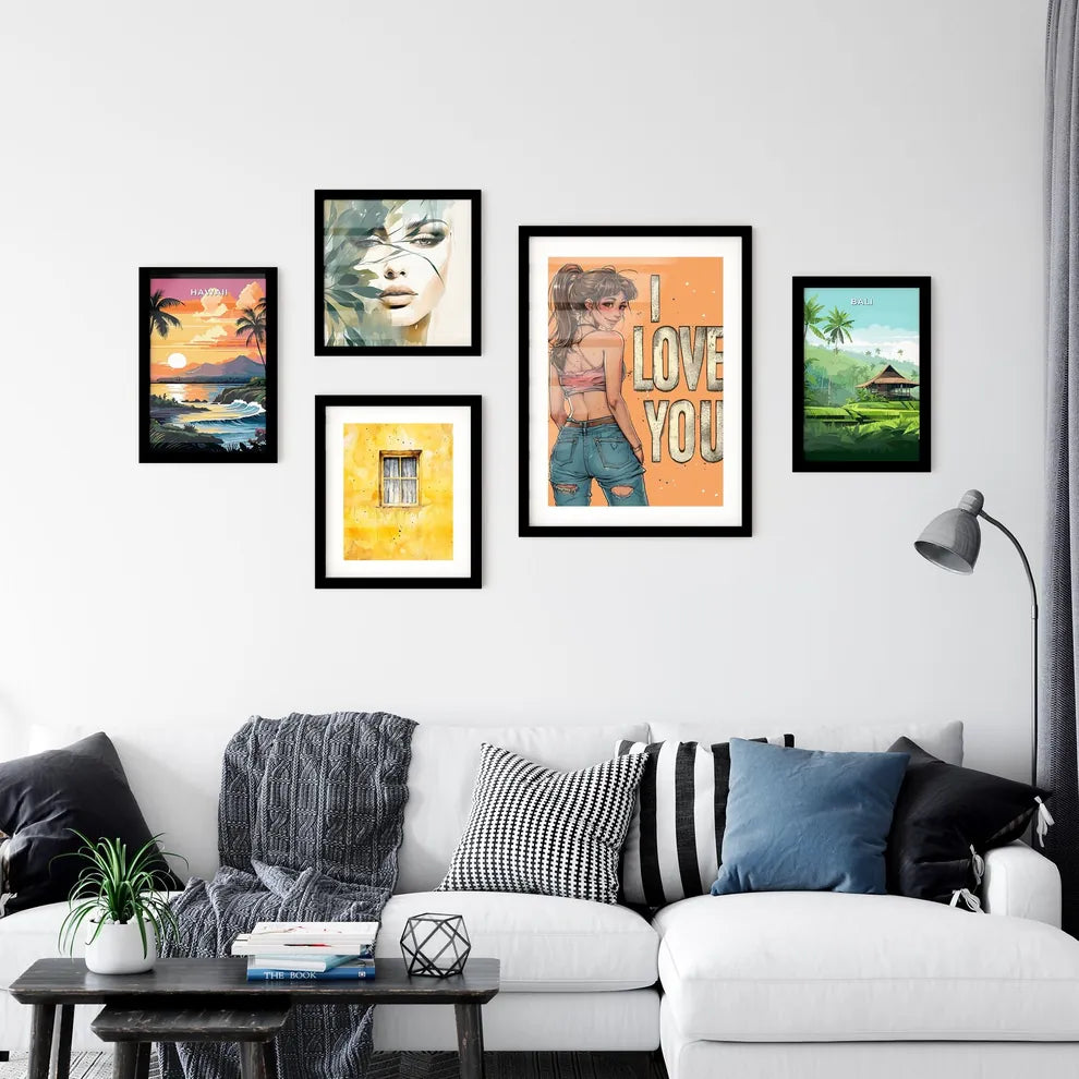 I LOVE YOU isolated - Art print of a cartoon Wall Art