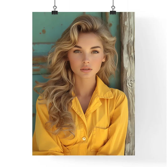 Full body shot pin up garage worker girl - A Poster