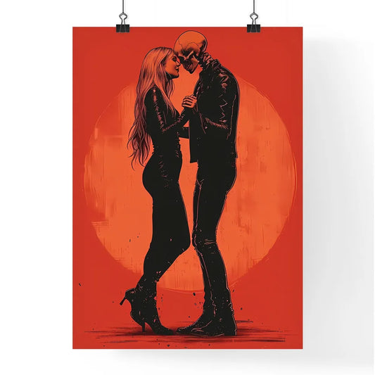 A skeleton slow dances with a beautiful - Ar Poster