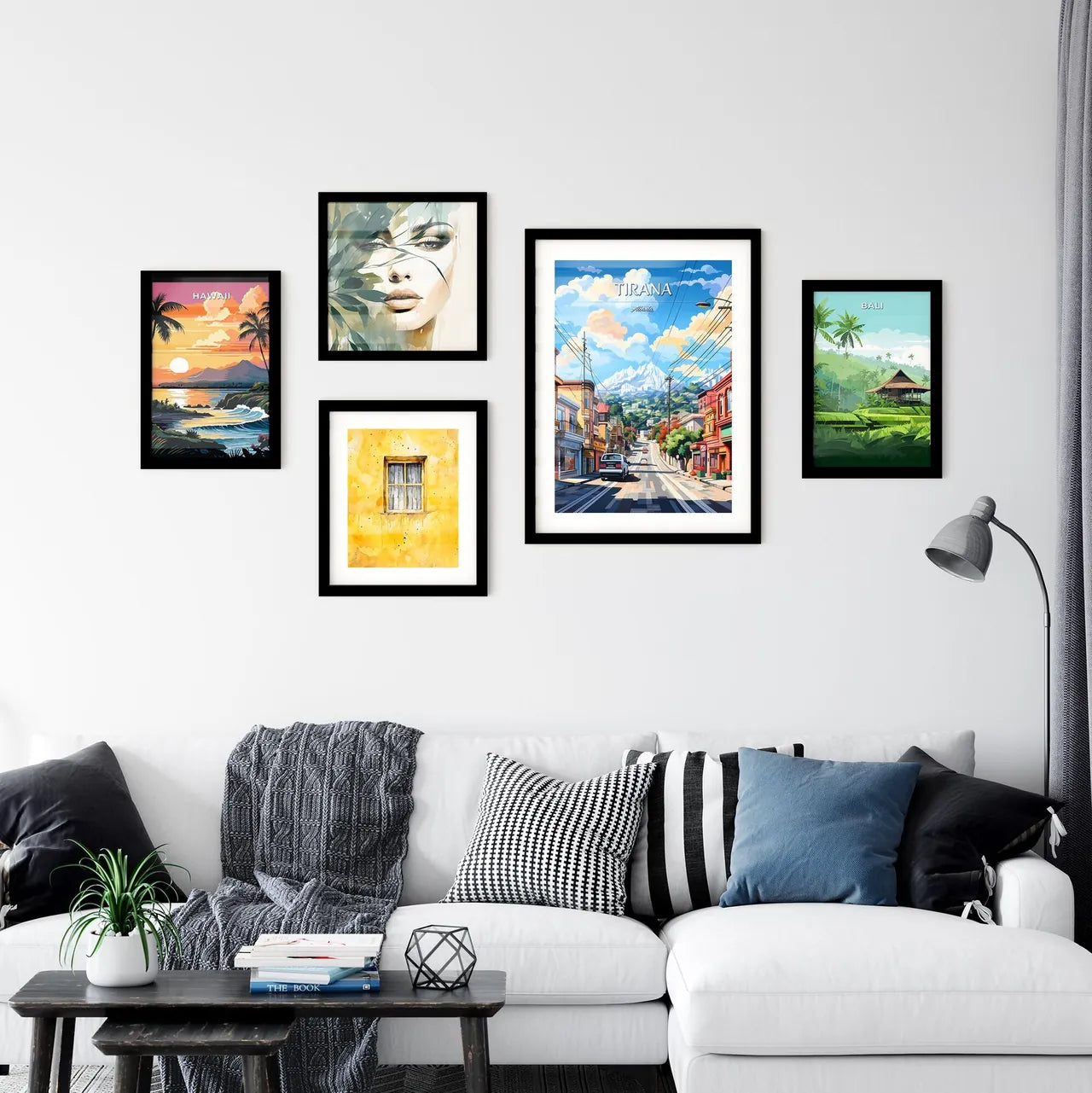 Tirana, Albania, - Art print of a street with cars and buildings on the side Interior Design