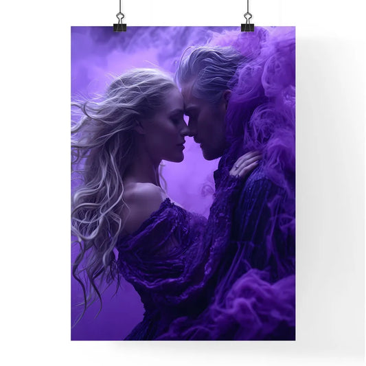 In a passionate embrace - Art print of a man Poster