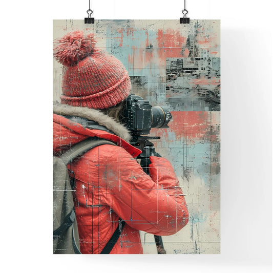 A trendy young person records - Art print of Poster