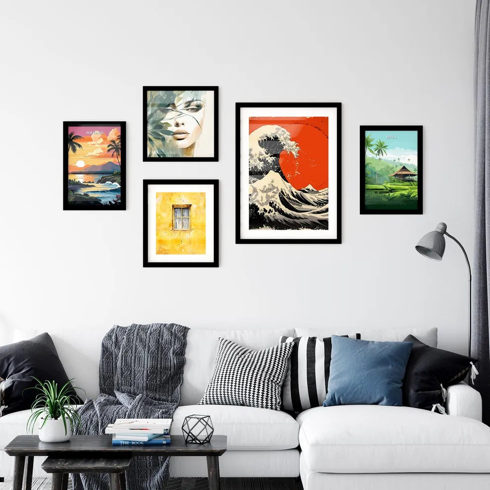 Abstract orange and red wave - Art print of Wall Art