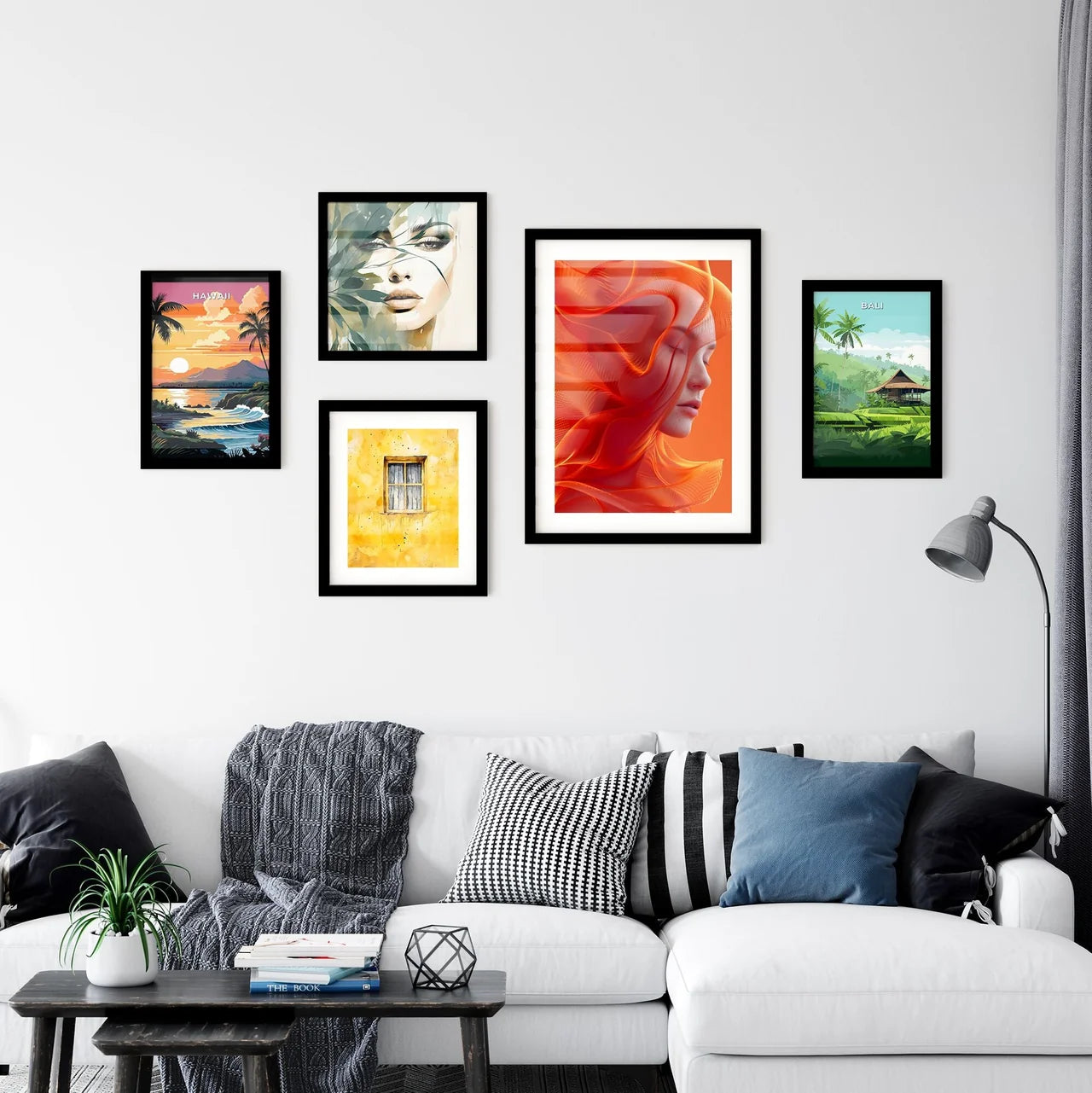 Abstract orange and red wave - Art print of Wall Art