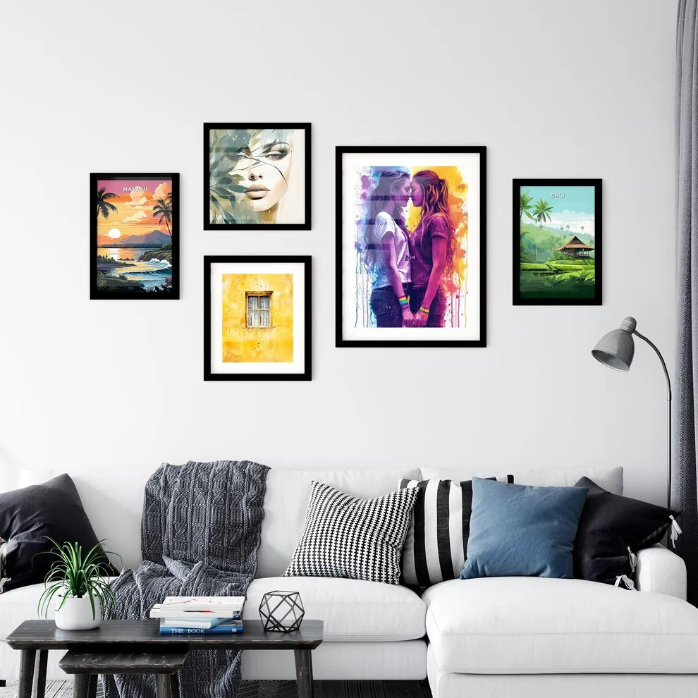 LGBT couple Born To Love illustration - Art Wall Art
