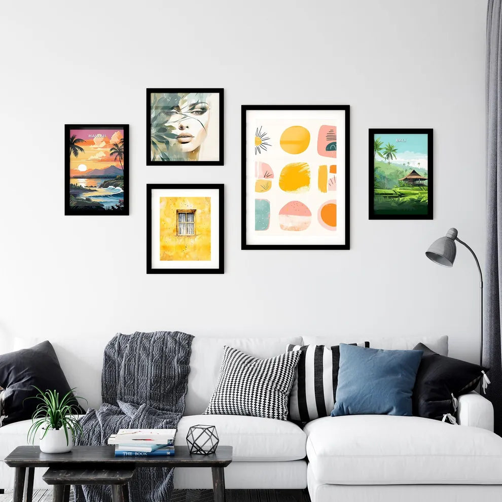 Small simple clipart set of 6 orange blush - Wall Art