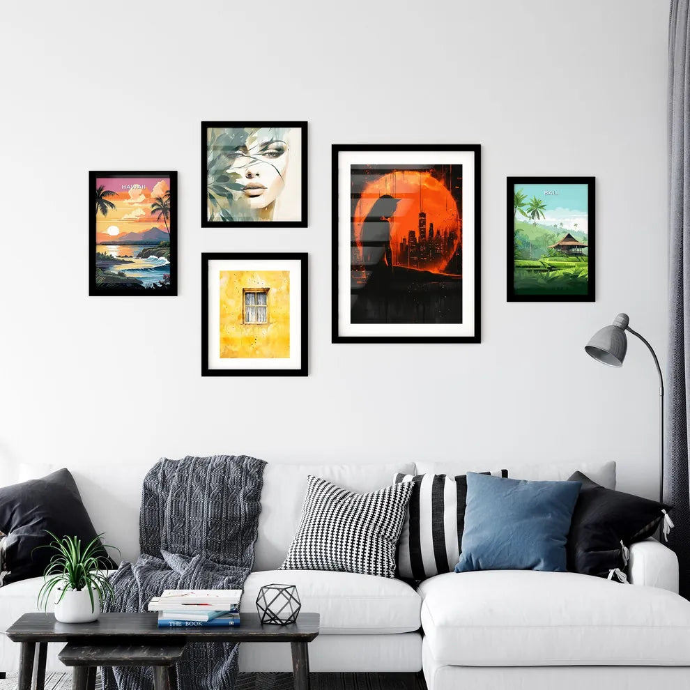 Minimalism, pin up art - Art print of a woman sitting in a window looking out the window Interior Design