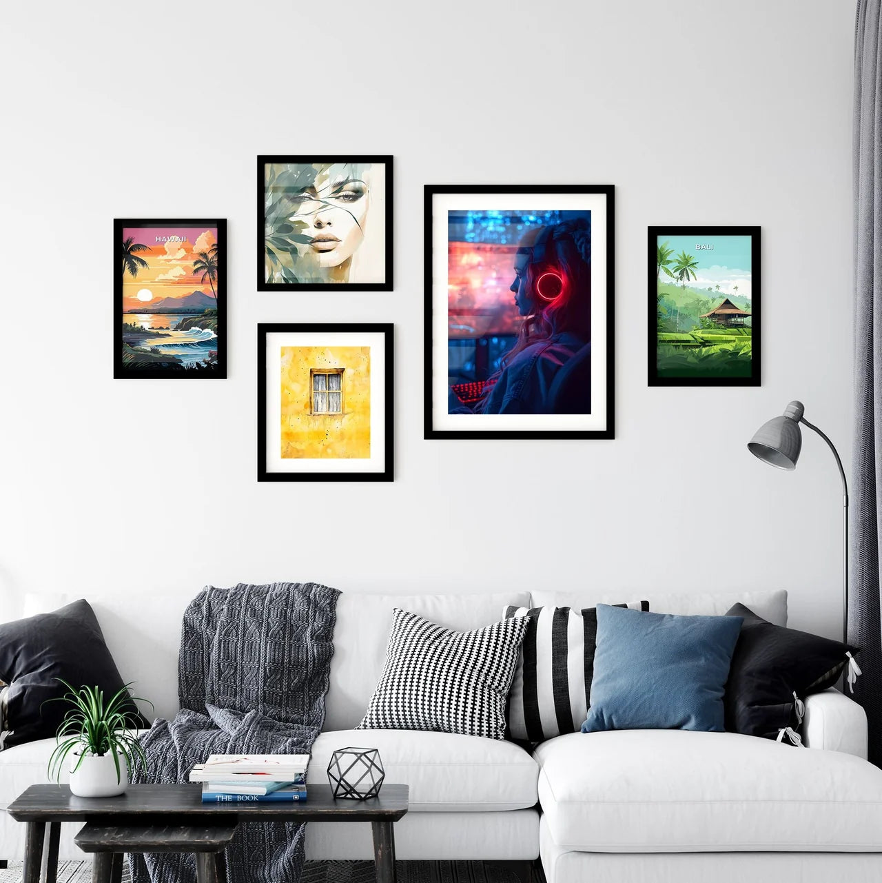A trendy gamer streams herself - Art print o Wall Art