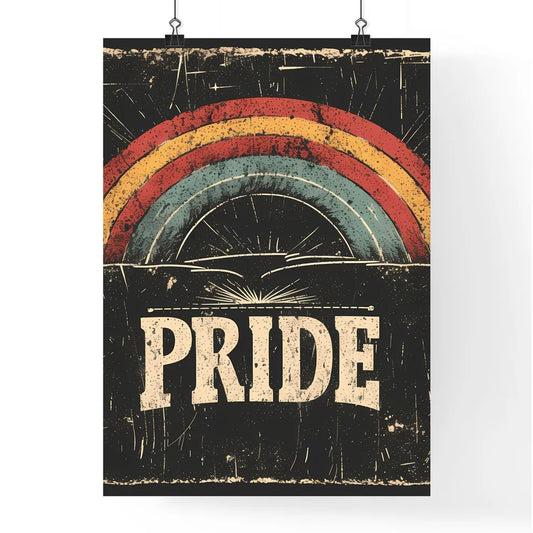 Rainbow with big letters pride vector art - Poster