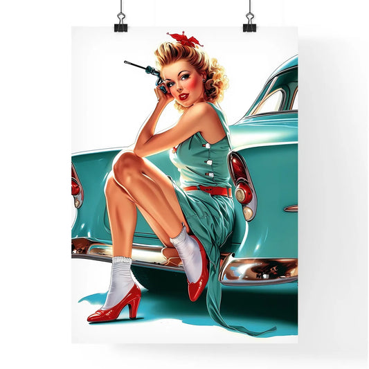 Pintwear 1950's beautiful vintage girl - Art Poster