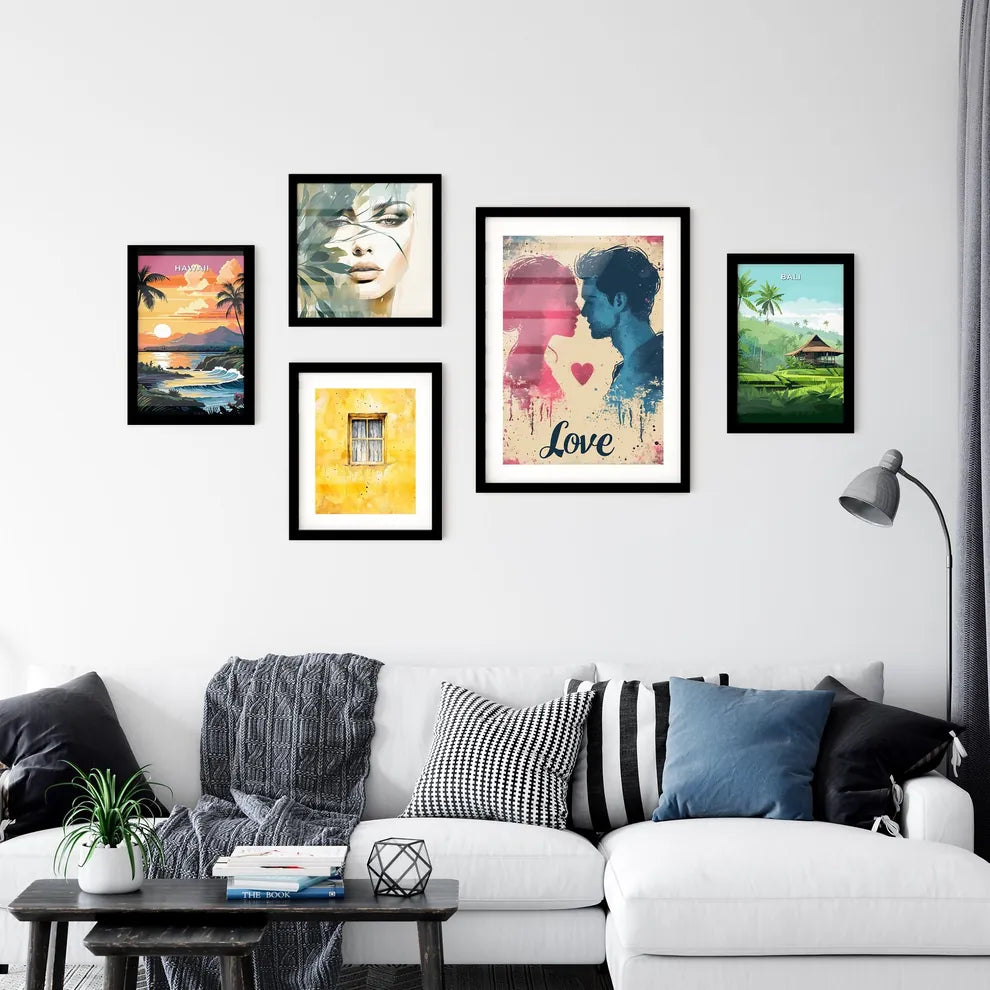 Cute pastel Love illustration - Art print of Wall Art