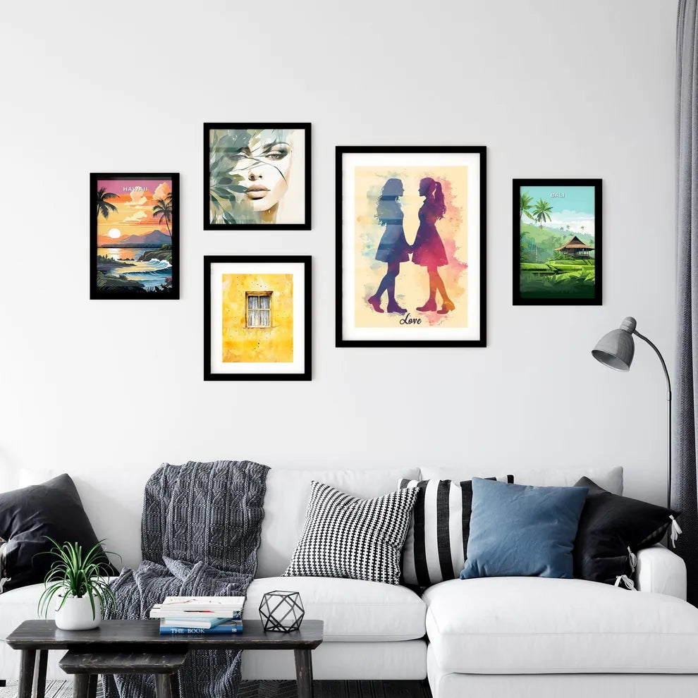 Cute pastel Love illustration - Art print of Wall Art