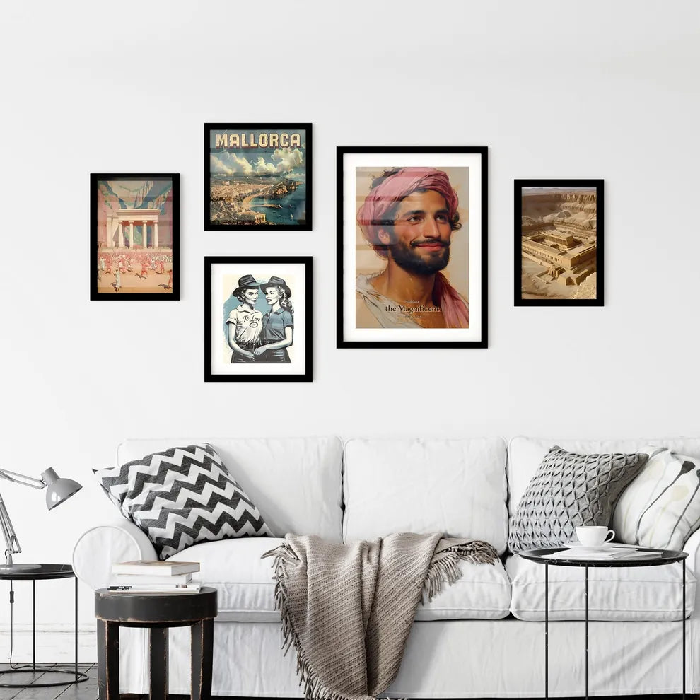 Suleiman, the Magnificent, 1494 - 1566, A Poster of a man with a beard and a pink head wrap Default Title