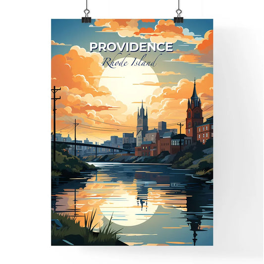 Providence, Rhode Island, A Poster of a river with a bridge and buildings in the background Default Title