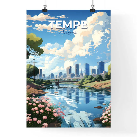 Tempe, Arizona, A Poster of a river with a bridge and a city in the background Default Title