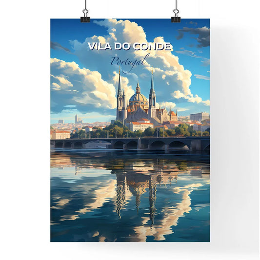 Vila Do Conde, Portugal, A Poster of a bridge over water with a city in the background Default Title