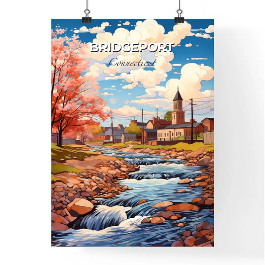 Bridgeport, Connecticut, A Poster of a river running through a small town Default Title