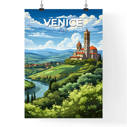 Venice, Italy, A Poster of a landscape with a castle and a river Default Title