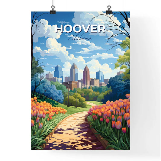 Hoover, Alabama, A Poster of a path in a park with flowers and trees Default Title