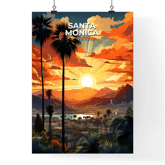 Santa Monica, California, A Poster of a sunset over a city Default Title