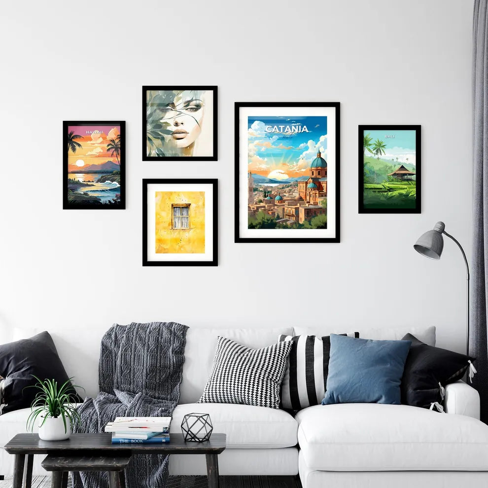 Catania, Italy, A Poster of a city with a dome and buildings Default Title