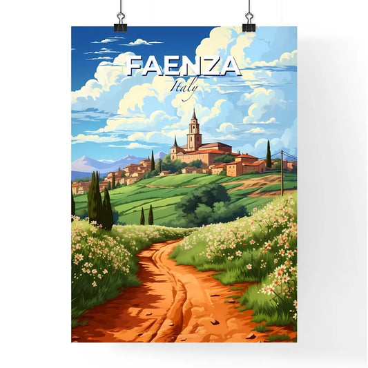 Faenza, Italy, A Poster of a dirt road leading to a village Default Title