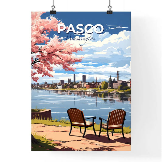 Pasco, Washington, A Poster of a couple of chairs by a lake Default Title