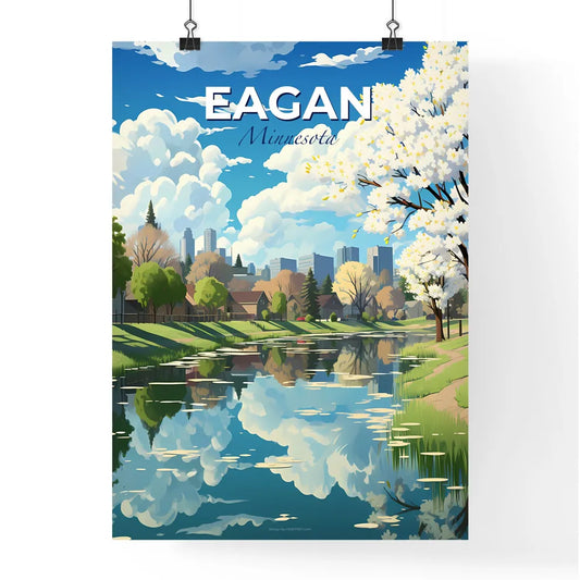 Eagan, Minnesota, A Poster of a river with trees and a city in the background Default Title