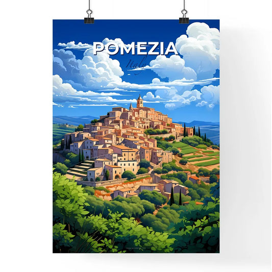 Pomezia, Italy, A Poster of a large town on a hill Default Title