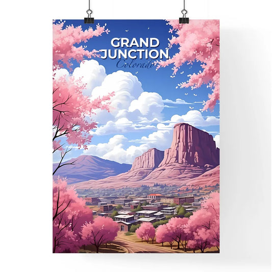Grand Junction, Colorado, A Poster of a landscape with pink trees and mountains Default Title