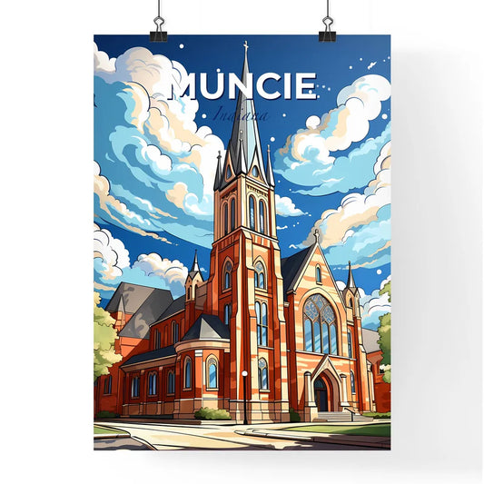 Muncie, Indiana, A Poster of a church with a tall tower Default Title