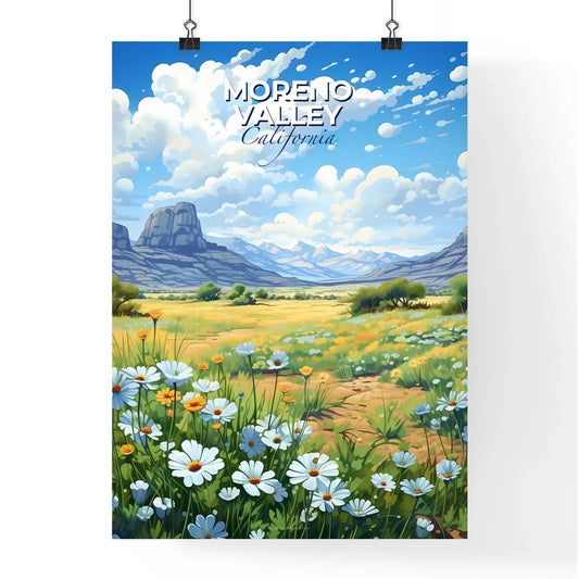 Moreno Valley, California, A Poster of a field of flowers with mountains in the background Default Title