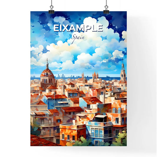 Eixample, Spain, A Poster of a city with many buildings and a blue sky Default Title