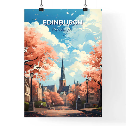 Edinburgh, Edinburgh, A Poster of a street with trees and a church in the background Default Title