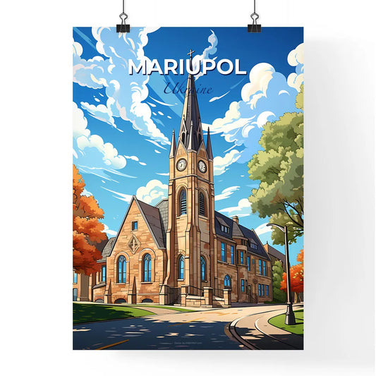 Mariupol, Ukraine, A Poster of a church with a clock tower Default Title