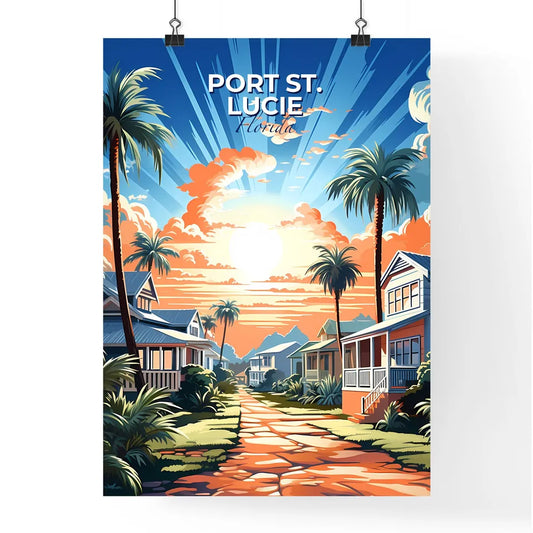 Port St. Lucie, Florida, A Poster of a street with palm trees and houses Default Title