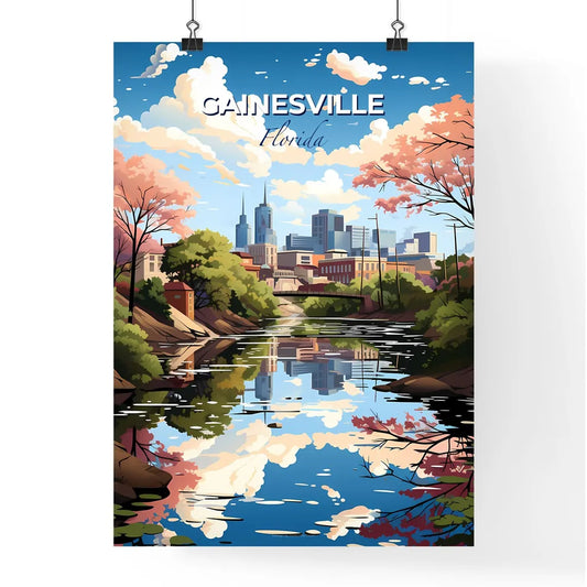 Gainesville, Florida, A Poster of a river with trees and buildings in the background Default Title