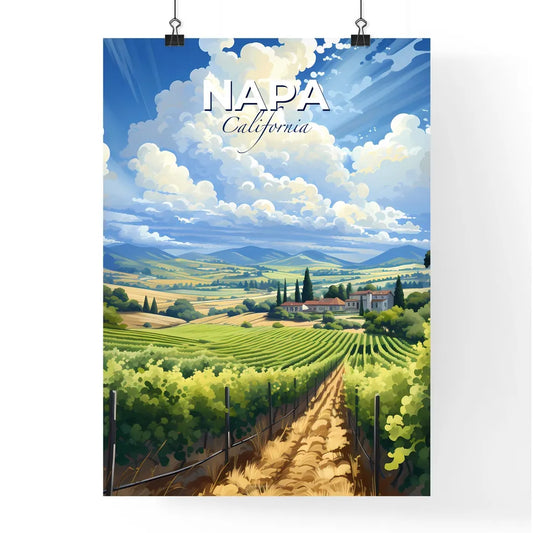 Napa, California, A Poster of a landscape of a farm with trees and a house Default Title