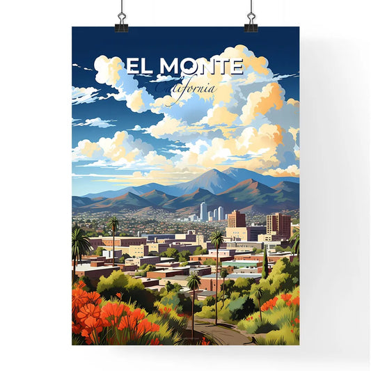 El Monte, California, A Poster of a cityscape with mountains in the background Default Title