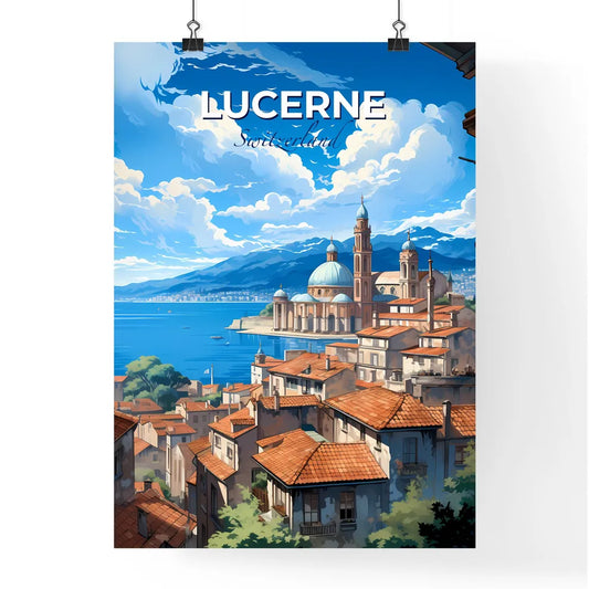 Lucerne, Switzerland, A Poster of a city with a large building and a body of water Default Title