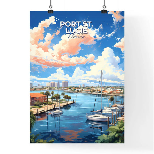 Port St. Lucie, Florida, A Poster of a water with boats and buildings in the background Default Title