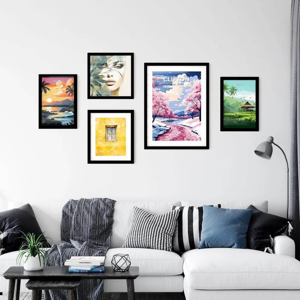 Clifton, New Jersey, A Poster of a pink trees and a river Default Title